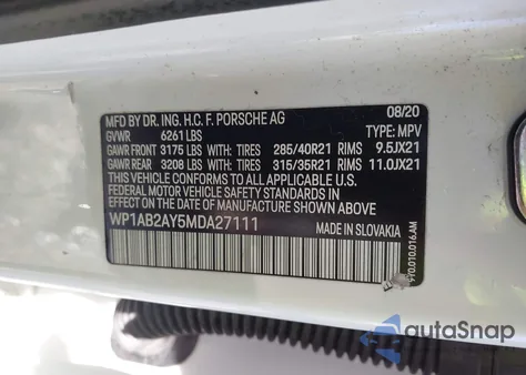 2021 Porsche Cayenne S from USA, damaged, VIN WP1AB2AY5MDA27111